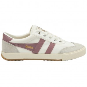 Gola Classics Badminton Plimsoll Sneakers Hvite Rosa Norge | YNGPOQ-204