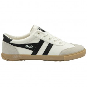 Gola Classics Badminton Plimsoll Sneakers Hvite Svarte Norge | XLWSAC-836