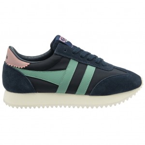 Gola Classics Boston '78 Sneakers Marineblå Grønn Korall Rosa Norge | XIMYUG-072