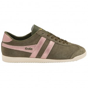 Gola Classics Bullet Flame Sneakers Khaki Rosa Norge | QUWFXV-951