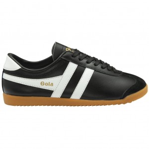 Gola Classics Bullet Leather Sneakers Svarte Hvite Norge | FORSYD-231