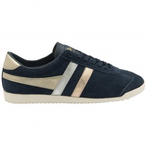 Gola Classics Bullet Mirror Trident Sneakers Marineblå Sølv Gull Norge | QUTSAD-687