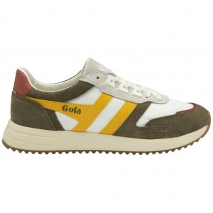 Gola Classics Chicago Sneakers Hvite Khaki Norge | KXLTDP-683