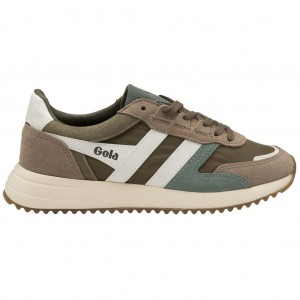 Gola Classics Chicago Sneakers Khaki Hvite Norge | JWMBRO-653