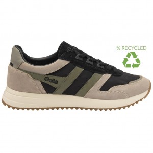 Gola Classics Chicago Sneakers Svarte Grå Khaki Norge | JIYZRG-498