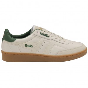 Gola Classics Contact Leather Sneakers Hvite Grønn Norge | IYWDTG-703