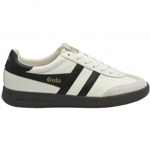 Gola Classics Cyclone Leather Sneakers Hvite Svarte Mørke Norge | XSBRYH-684