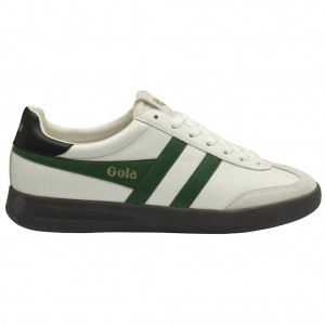 Gola Classics Cyclone Leather Sneakers Hvite Svarte Mørke Norge | LESQWT-428