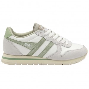 Gola Classics Daytona Glitter Sneakers Hvite Lyse Grønn Norge | QIYWJT-067