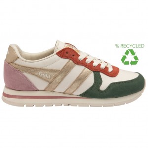 Gola Classics Daytona Quadrant Sneakers Hvite Gull Rosa Norge | MLNYAI-439