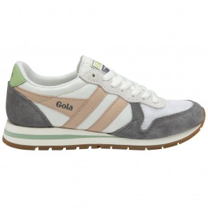 Gola Classics Daytona Sneakers Hvite Rosa Grønn Norge | PSYTKM-610