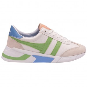 Gola Classics Eclipse California Sneakers Hvite Grønn Blå Norge | CYMRPS-953