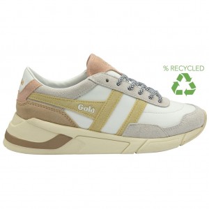 Gola Classics Eclipse Pure Sneakers Hvite Sitron Rosa Norge | AYHVCM-782