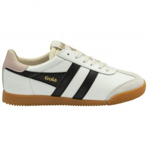 Gola Classics Elan Leather Sneakers Hvite Svarte Rosa Norge | WKJBEG-584