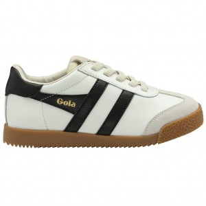 Gola Classics Elan Leather Sneakers Hvite Svarte Norge | KBUOYN-051
