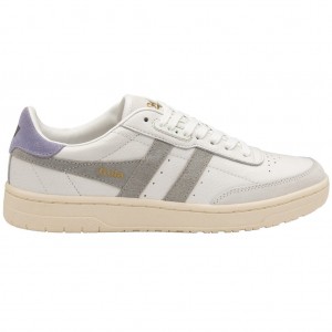 Gola Classics Falcon Sneakers Hvite Lyse Grå Lavendel Norge | ZCETGF-496