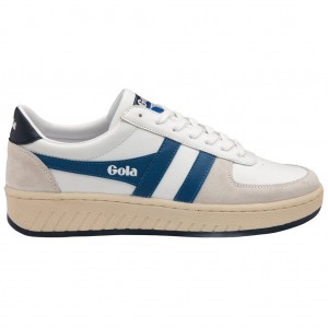 Gola Classics Grandslam Classic Sneakers Hvite Blå Marineblå Norge | ZWTAQN-870