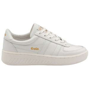 Gola Classics Grandslam Leather Sneakers Hvite Hvite Norge | EHQKRN-389