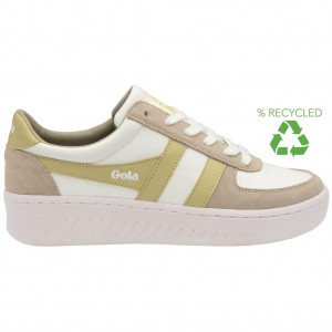 Gola Classics Grandslam Pure Sneakers Hvite Grå Sitron Norge | DTOELA-157