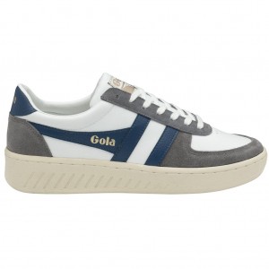 Gola Classics Grandslam Quadrant Sneakers Hvite Blå Norge | DAOQXJ-637