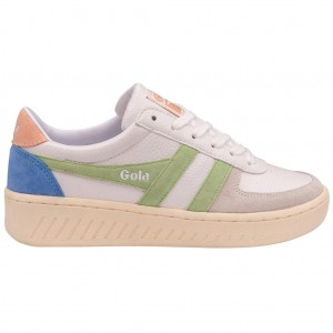 Gola Classics Grandslam Trident Sneakers Hvite Grønn Rosa Norge | TROXKL-098