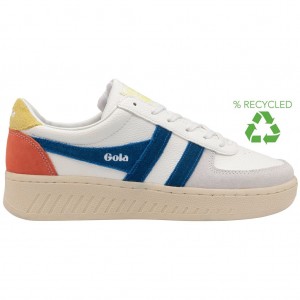 Gola Classics Grandslam Trident Sneakers Hvite Blå Norge | ZFXTQK-709