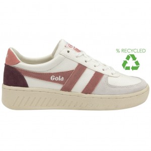Gola Classics Grandslam Trident Sneakers Hvite Rosa Korall Rosa Norge | MJNABH-891
