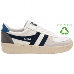 Gola Classics Grandslam Trident Sneakers Hvite Marineblå Blå Norge | ZXRQYN-725