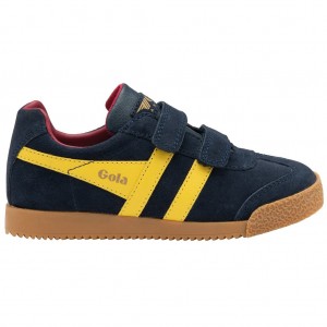 Gola Classics Harrier Strap Sneakers Marineblå Rød Norge | LUPZJI-603