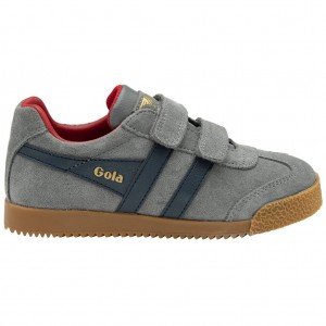 Gola Classics Harrier Strap Sneakers Marineblå Dyp Rød Norge | JRABSC-915