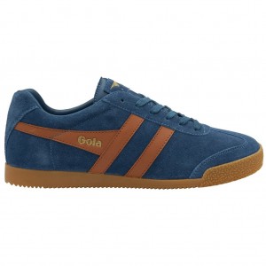 Gola Classics Harrier Suede Sneakers Blå Oransje Norge | WUMXDZ-873