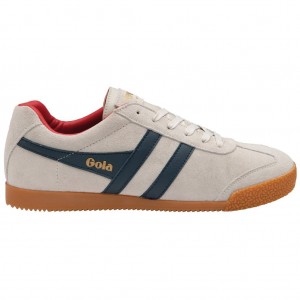 Gola Classics Harrier Suede Sneakers Hvite Blå Dyp Rød Norge | VGTAFW-203