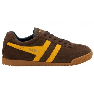 Gola Classics Harrier Suede Sneakers Kaffe Marineblå Norge | DNIRBE-054