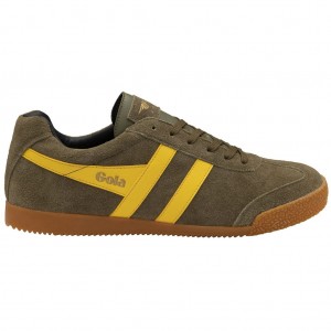 Gola Classics Harrier Suede Sneakers Khaki Svarte Norge | PTZUEG-462