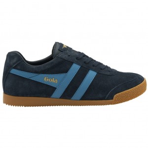 Gola Classics Harrier Suede Sneakers Marineblå Norge | EZRNPK-548