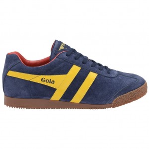 Gola Classics Harrier Suede Sneakers Marineblå Rød Norge | JMVRXH-514