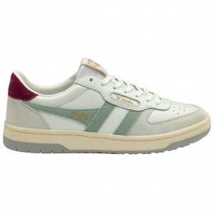 Gola Classics Hawk Sneakers Hvite Grønn Lyse Grå Norge | LQARJM-365