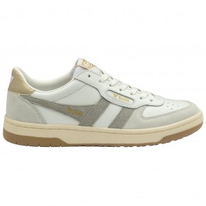 Gola Classics Hawk Sneakers Hvite Lyse Grå Gull Norge | IGLQPJ-068