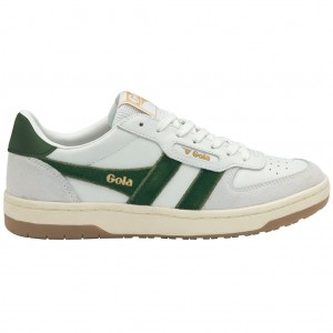 Gola Classics Hawk Sneakers Hvite Mørke Grønn Norge | LYBDPR-821
