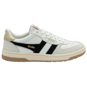 Gola Classics Hawk Sneakers Hvite Svarte Gull Norge | QVMYFJ-845
