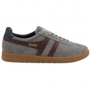 Gola Classics Hurricane Suede Sneakers Burgunder Marineblå Norge | LKAVID-391