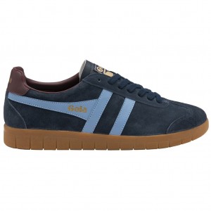 Gola Classics Hurricane Suede Sneakers Marineblå Burgunder Norge | RJXYNE-460