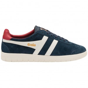 Gola Classics Hurricane Suede Sneakers Marineblå Hvite Dyp Rød Norge | TWODMX-682