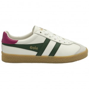 Gola Classics Medallist Leather Sneakers Hvite Fuchsia Norge | QALPJC-435