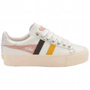 Gola Classics Orchid Platform Trident Snake Sneakers Hvite Rosa Norge | EIGUVK-462