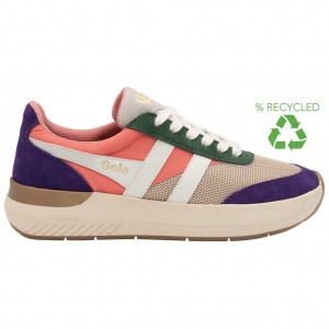 Gola Classics Raven Sneakers Korall Rosa Kongeblå Lilla Norge | ENWVYI-792
