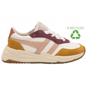 Gola Classics Saturn Quadrant Sneakers Hvite Rosa Oransje Norge | JMWDZX-793