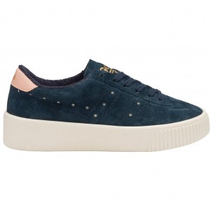 Gola Classics Super Court Suede Sneakers Marineblå Rosa Norge | CYPMFB-437