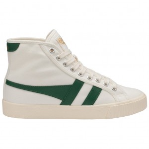 Gola Classics Tennis Mark Cox High Sneakers Hvite Mørke Grønn Norge | IEVGPO-764