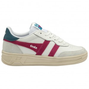 Gola Classics Topspin Sneakers Hvite Fuchsia Påfugl Norge | AEQJXM-728